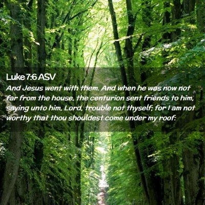 Picture 02 - Luke 7:6 ASV - And Jesus went with them. And when he was now not - Bible Verse Picture