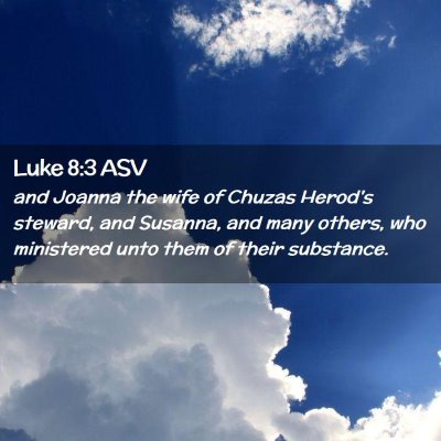 Picture 02 - Luke 8:3 ASV - and Joanna the wife of Chuzas Herod's steward, - Bible Verse Picture