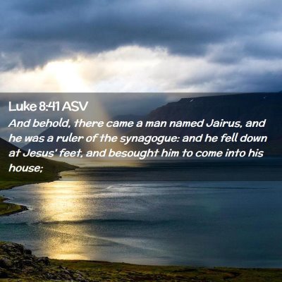 Picture 02 - Luke 8:41 ASV - And behold, there came a man named Jairus, and he - Bible Verse Picture