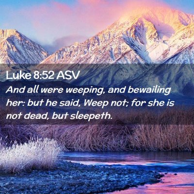 Picture 02 - Luke 8:52 ASV - And all were weeping, and bewailing her: but he - Bible Verse Picture