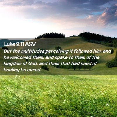 Picture 02 - Luke 9:11 ASV - But the multitudes perceiving it followed him: - Bible Verse Picture