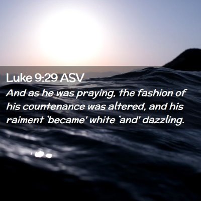 Picture 02 - Luke 9:29 ASV - And as he was praying, the fashion of his - Bible Verse Picture