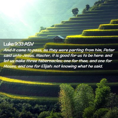 Picture 02 - Luke 9:33 ASV - And it came to pass, as they were parting from - Bible Verse Picture