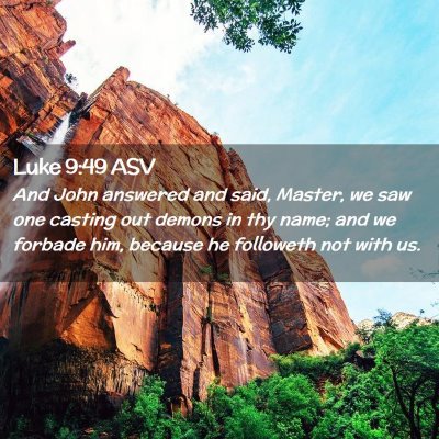 Picture 02 - Luke 9:49 ASV - And John answered and said, Master, we saw one - Bible Verse Picture