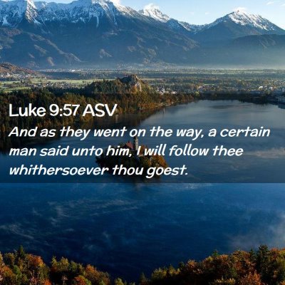 Picture 02 - Luke 9:57 ASV - And as they went on the way, a certain man said - Bible Verse Picture