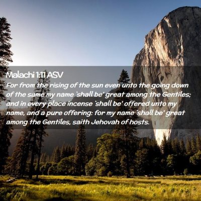 Picture 02 - Malachi 1:11 ASV - For from the rising of the sun even unto the - Bible Verse Picture