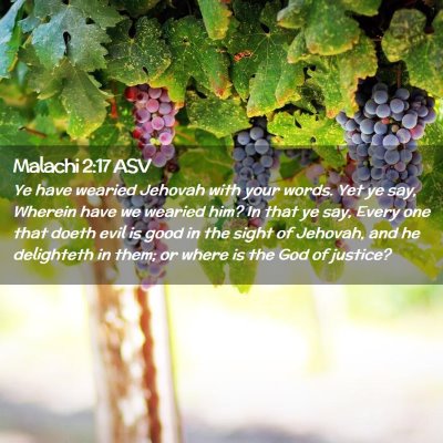 Picture 02 - Malachi 2:17 ASV - Ye have wearied Jehovah with your words. Yet ye - Bible Verse Picture