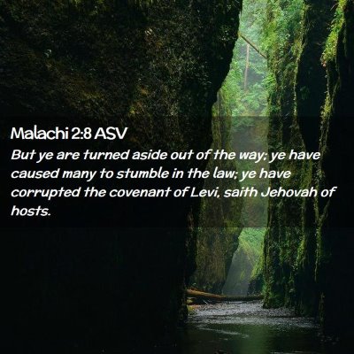 Picture 02 - Malachi 2:8 ASV - But ye are turned aside out of the way; ye have - Bible Verse Picture