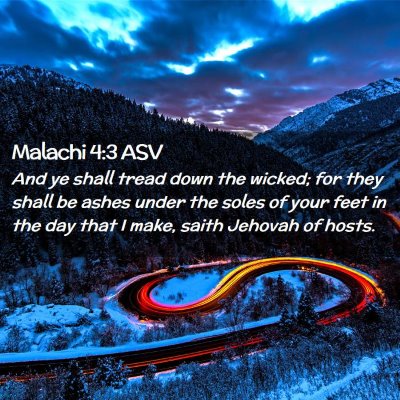 Picture 02 - Malachi 4:3 ASV - And ye shall tread down the wicked; for they - Bible Verse Picture