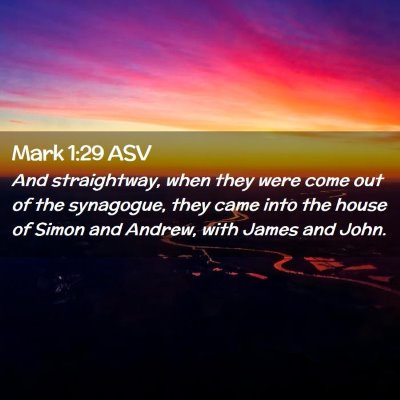 Picture 02 - Mark 1:29 ASV - And straightway, when they were come out of the - Bible Verse Picture