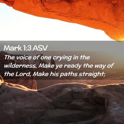 Picture 02 - Mark 1:3 ASV - The voice of one crying in the wilderness, Make - Bible Verse Picture