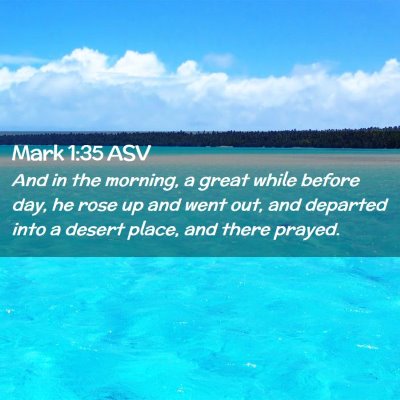 Picture 02 - Mark 1:35 ASV - And in the morning, a great while before day, he - Bible Verse Picture