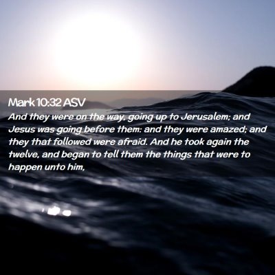 Picture 02 - Mark 10:32 ASV - And they were on the way, going up to Jerusalem; - Bible Verse Picture