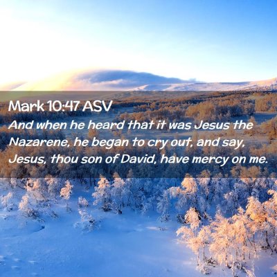 Picture 02 - Mark 10:47 ASV - And when he heard that it was Jesus the Nazarene, - Bible Verse Picture