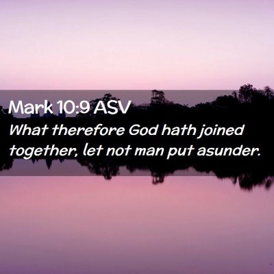 Picture 02 - Mark 10:9 ASV - What therefore God hath joined together, let not - Bible Verse Picture