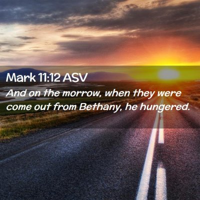 Picture 02 - Mark 11:12 ASV - And on the morrow, when they were come out from - Bible Verse Picture