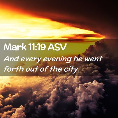 Picture 02 - Mark 11:19 ASV - And every evening he went forth out of the - Bible Verse Picture