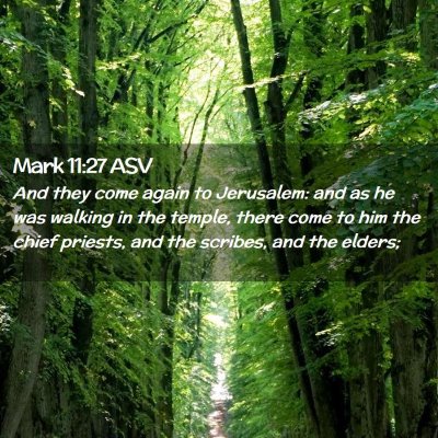 Picture 02 - Mark 11:27 ASV - And they come again to Jerusalem: and as he was - Bible Verse Picture