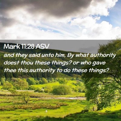 Picture 02 - Mark 11:28 ASV - and they said unto him, By what authority doest - Bible Verse Picture