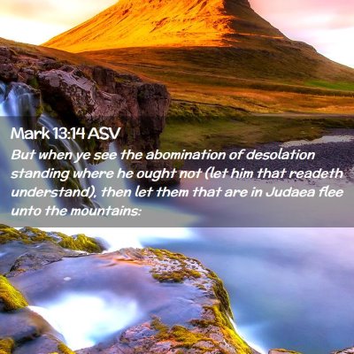 Picture 02 - Mark 13:14 ASV - But when ye see the abomination of desolation - Bible Verse Picture