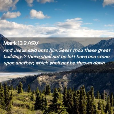 Picture 02 - Mark 13:2 ASV - And Jesus said unto him, Seest thou these great - Bible Verse Picture