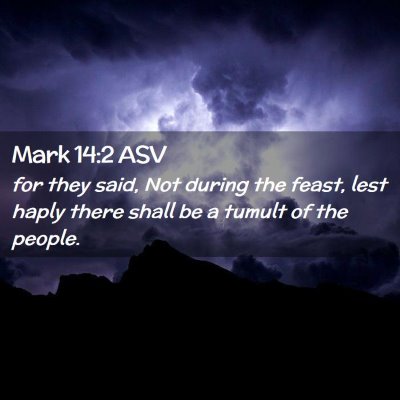Picture 02 - Mark 14:2 ASV - for they said, Not during the feast, lest haply - Bible Verse Picture