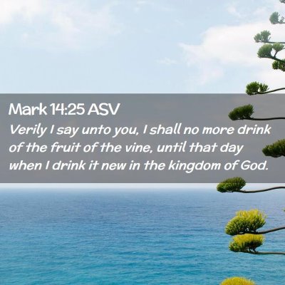 Picture 02 - Mark 14:25 ASV - Verily I say unto you, I shall no more drink of - Bible Verse Picture