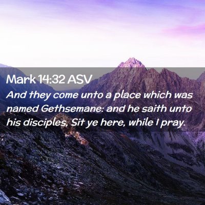 Picture 02 - Mark 14:32 ASV - And they come unto a place which was named - Bible Verse Picture