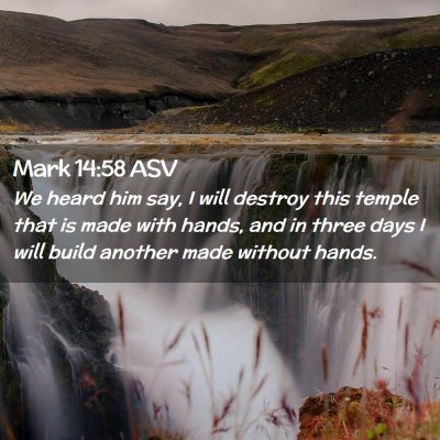 Picture 02 - Mark 14:58 ASV - We heard him say, I will destroy this temple that - Bible Verse Picture
