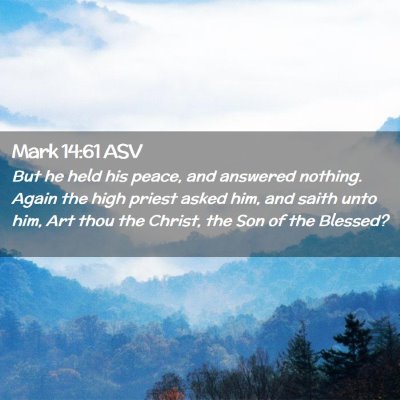 Picture 02 - Mark 14:61 ASV - But he held his peace, and answered nothing. - Bible Verse Picture