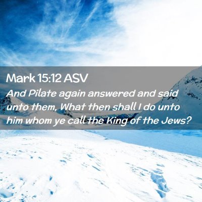 Picture 02 - Mark 15:12 ASV - And Pilate again answered and said unto them, - Bible Verse Picture