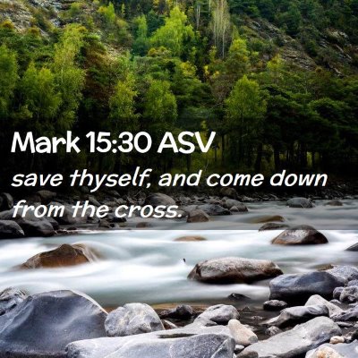 Picture 02 - Mark 15:30 ASV - save thyself, and come down from the - Bible Verse Picture