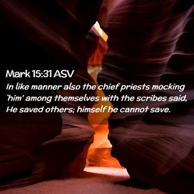 Picture 02 - Mark 15:31 ASV - In like manner also the chief priests mocking - Bible Verse Picture