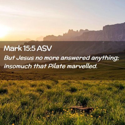 Picture 02 - Mark 15:5 ASV - But Jesus no more answered anything; insomuch - Bible Verse Picture