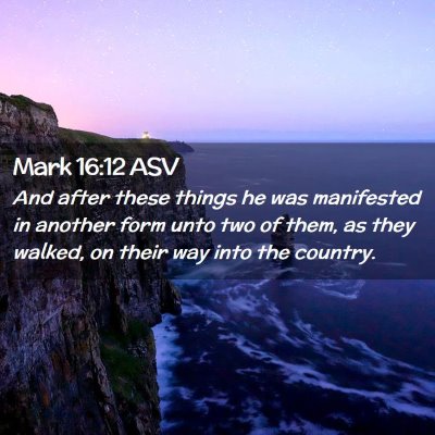 Picture 02 - Mark 16:12 ASV - And after these things he was manifested in - Bible Verse Picture