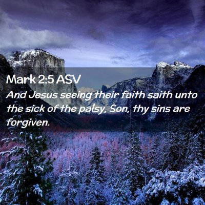 Picture 02 - Mark 2:5 ASV - And Jesus seeing their faith saith unto the sick - Bible Verse Picture