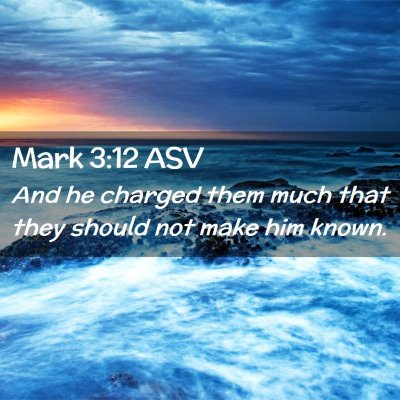 Picture 02 - Mark 3:12 ASV - And he charged them much that they should not - Bible Verse Picture