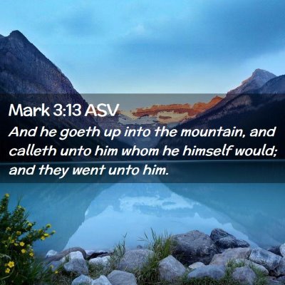 Picture 02 - Mark 3:13 ASV - And he goeth up into the mountain, and calleth - Bible Verse Picture