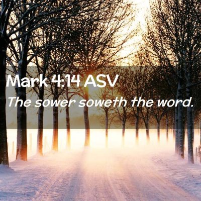 Picture 02 - Mark 4:14 ASV - The sower soweth the - Bible Verse Picture