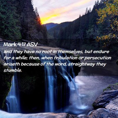 Picture 02 - Mark 4:17 ASV - and they have no root in themselves, but endure - Bible Verse Picture