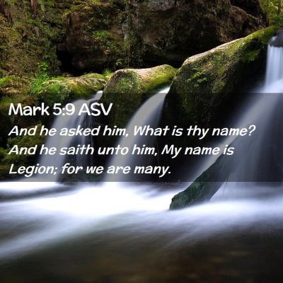 Picture 02 - Mark 5:9 ASV - And he asked him, What is thy name? And he saith - Bible Verse Picture