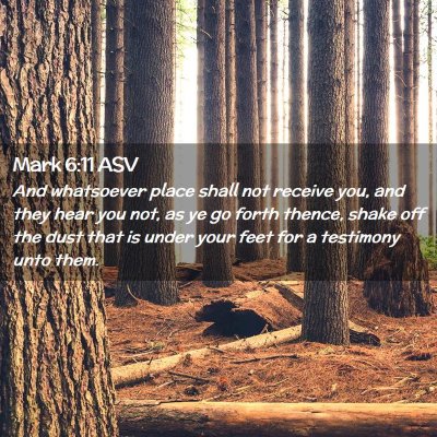 Picture 02 - Mark 6:11 ASV - And whatsoever place shall not receive you, and - Bible Verse Picture