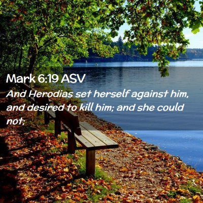 Picture 02 - Mark 6:19 ASV - And Herodias set herself against him, and desired - Bible Verse Picture