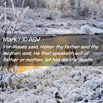 Picture 02 - Mark 7:10 ASV - For Moses said, Honor thy father and thy mother; - Bible Verse Picture