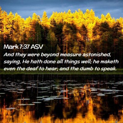 Picture 02 - Mark 7:37 ASV - And they were beyond measure astonished, saying, - Bible Verse Picture