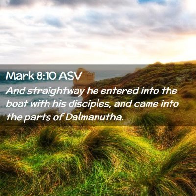 Picture 02 - Mark 8:10 ASV - And straightway he entered into the boat with his - Bible Verse Picture