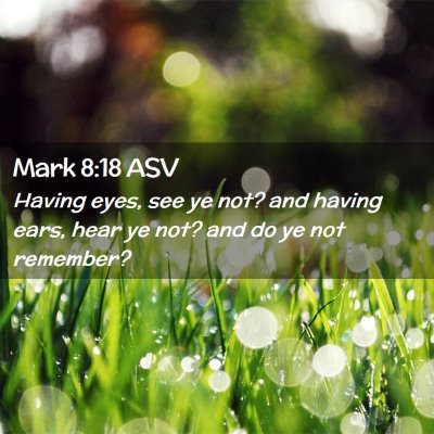 Picture 02 - Mark 8:18 ASV - Having eyes, see ye not? and having ears, hear ye - Bible Verse Picture