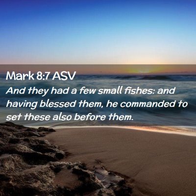 Picture 02 - Mark 8:7 ASV - And they had a few small fishes: and having - Bible Verse Picture