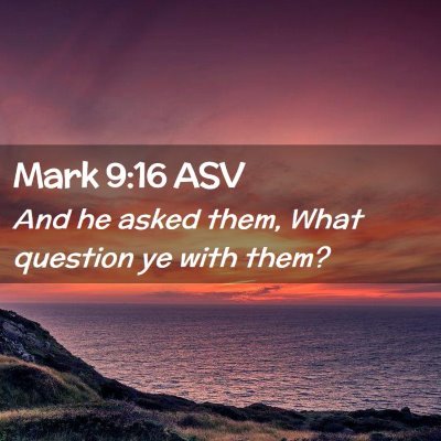 Picture 02 - Mark 9:16 ASV - And he asked them, What question ye with - Bible Verse Picture