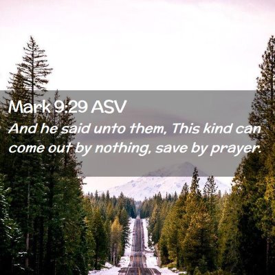 Picture 02 - Mark 9:29 ASV - And he said unto them, This kind can come out by - Bible Verse Picture